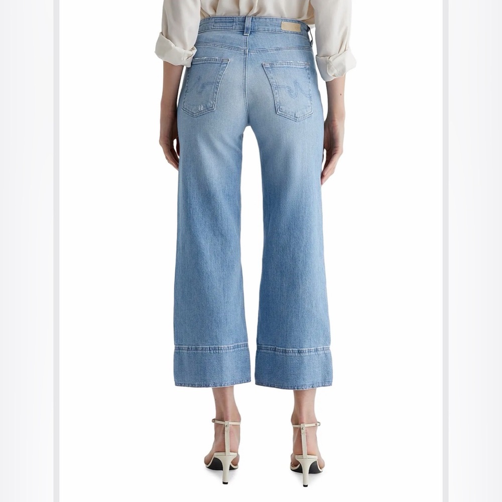 NWT/ AG Saige Mid-Rise Dana Point (Light Blue)Wide-Leg Cropped Jeans - Picture 4 of 14